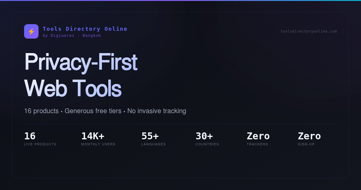 Web Utility Tools Directory Online — Privacy-First Web Tools & Upcoming Utilities ...